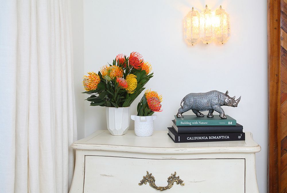 Vintage chests and hand-carved vases used to decorate the various rooms of the home