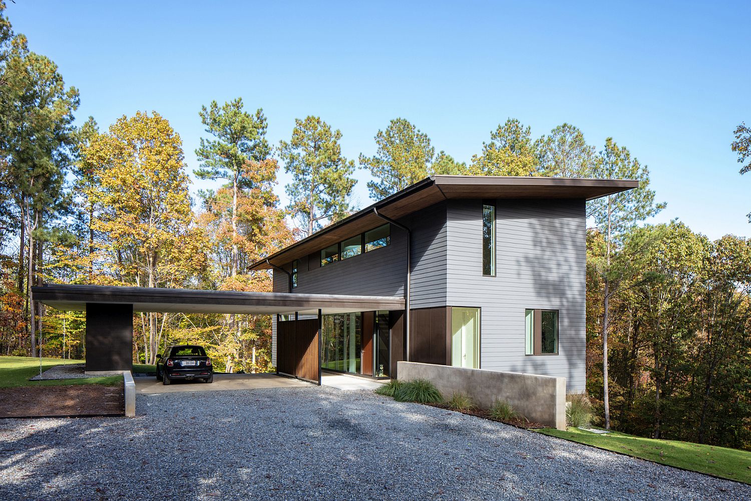 Carport and entry of the Merkel Cooper Residence