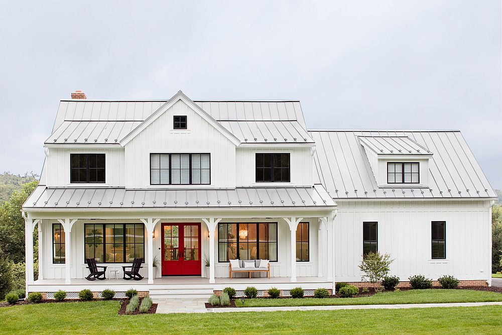 Gorgeous-all-white-exterior-of-the-farmhouse-residence-with-a-touch-of-gray