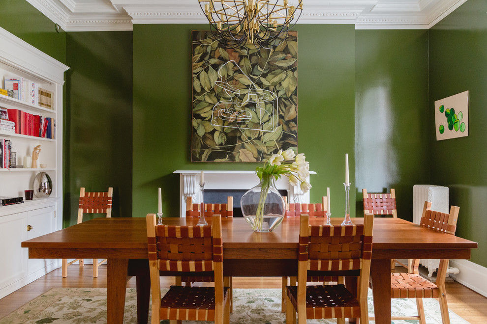 Gorgeous green tropical syle dining room