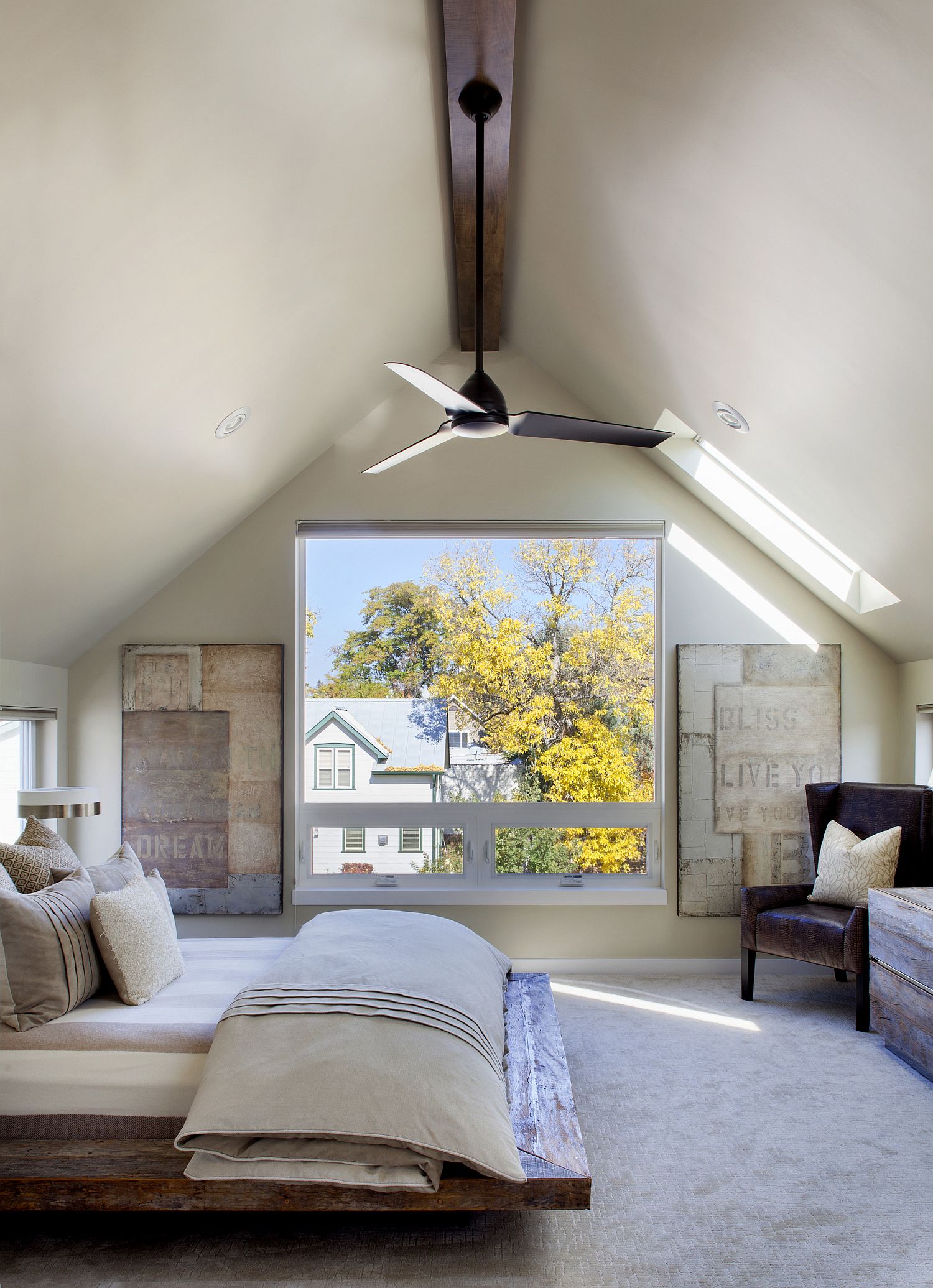 Gorgeous master bedroom with a view to match the interior!