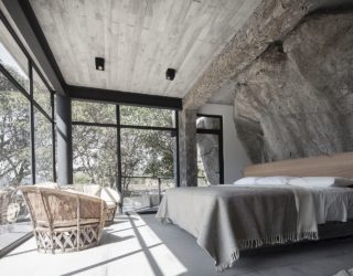 Stunning Natural Rock-Clad Bedroom Steals the Show at this Mexican Home!