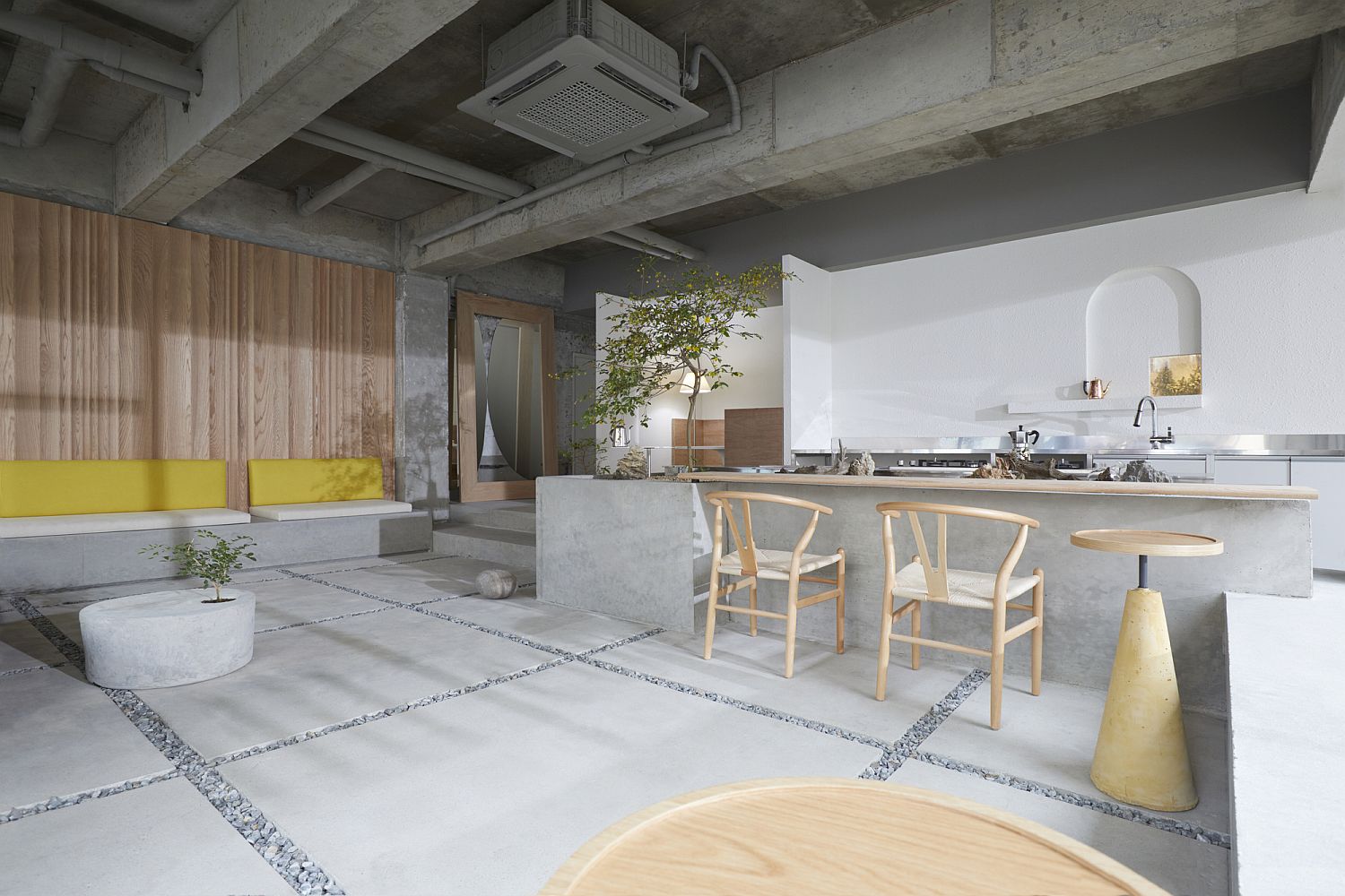 Modern-minimal-coffee-house-in-South-Korea-with-pops-of-bright-color