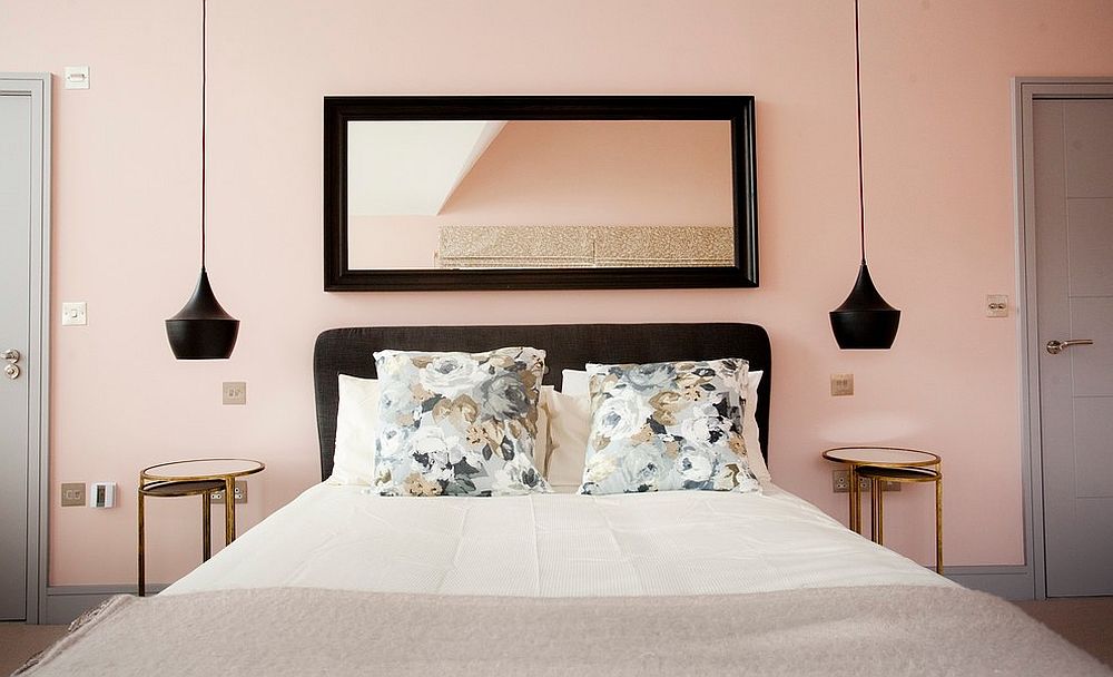 Pastel pink shapes a beautiful and relaxing bedroom with minimal appeal