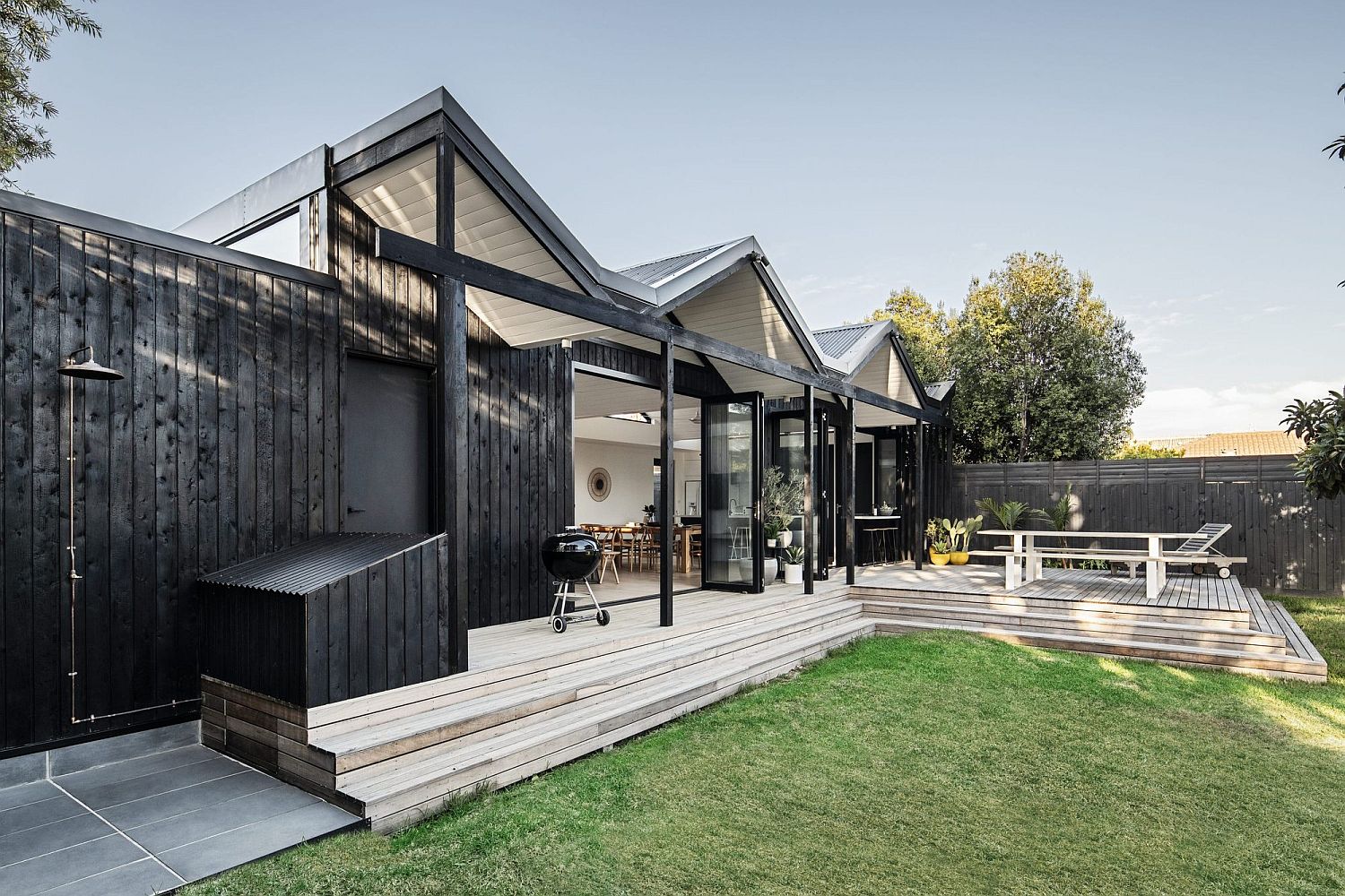 Striking folded plate roof forms of the Pleated House