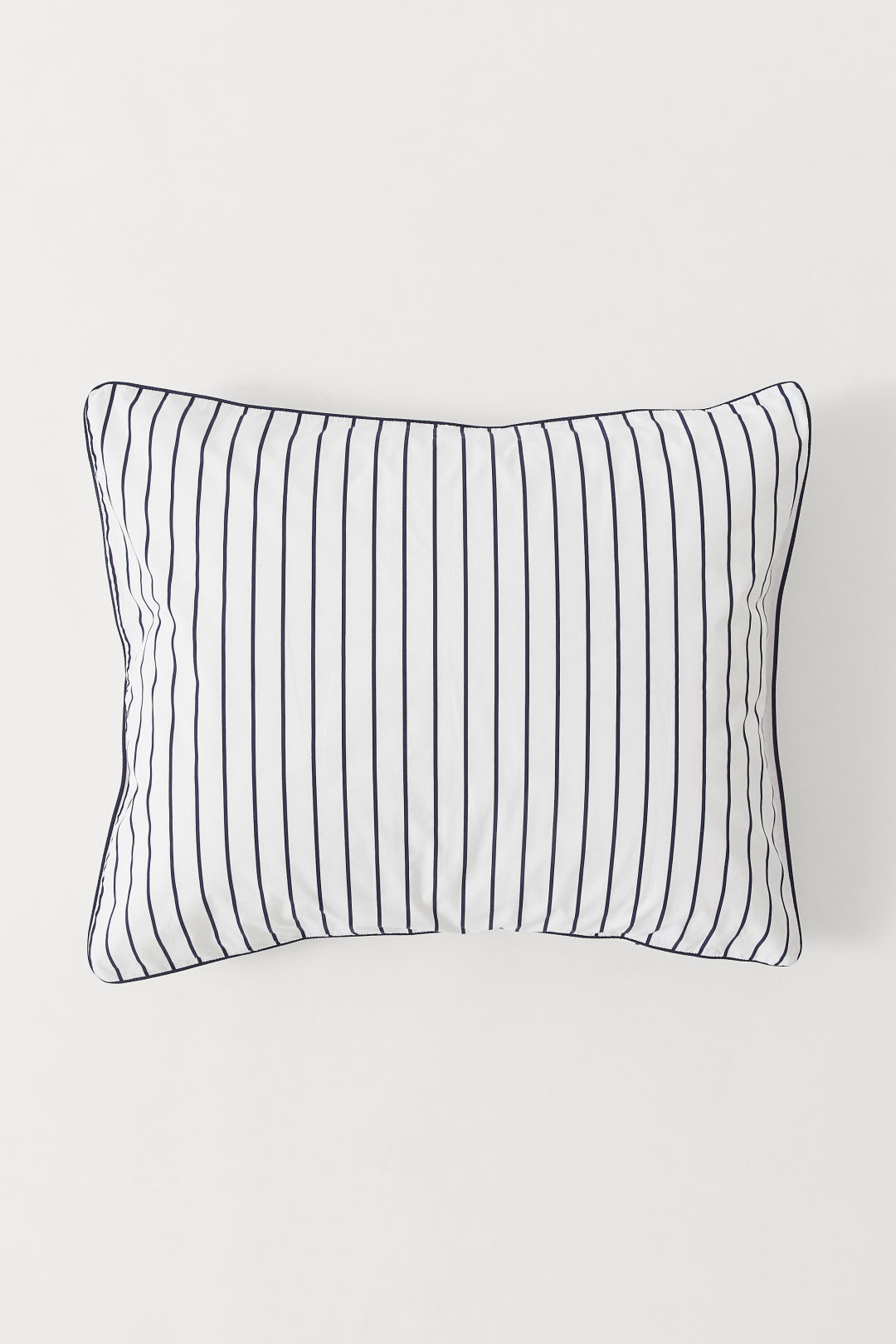 Blue and white striped pillowcase