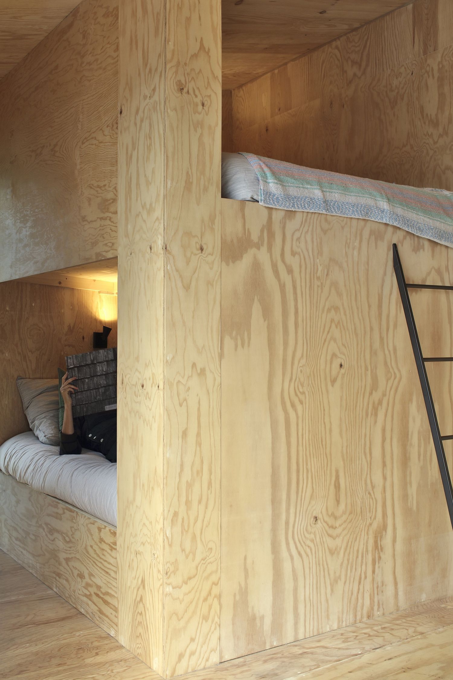 Bunk beds inside the cabin offer ample sleeping space