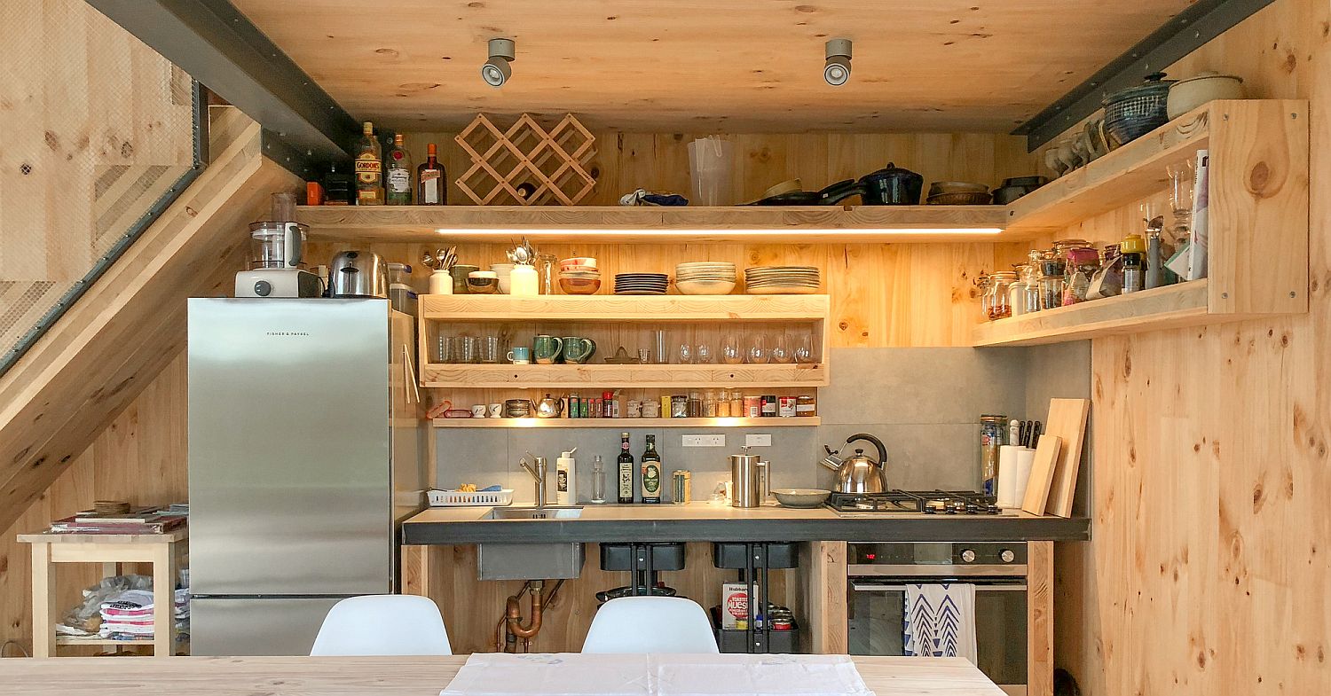 Cross-laminated-timber-panels-shape-the-cozy-interior-of-the-tiny-cabin-retreat
