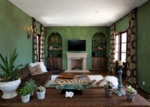 Delightful-Mediterranean-style-living-room-with-textured-green-walls-217x155