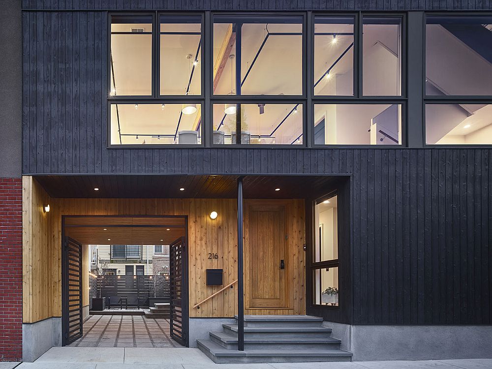 Exterior of the gorgeous Three Piece House in Philadelphia clad in Cypress