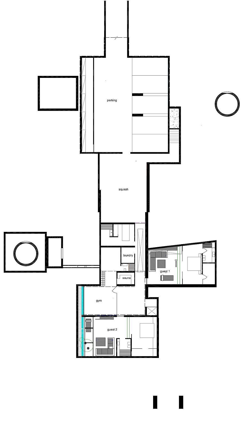 Floor plan of the H3 with the public areas