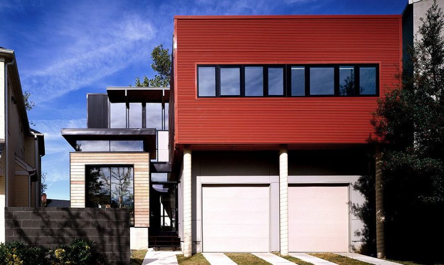 Bright Orange Corrugated Exterior Redefines Eclectic Modern Memphis Home