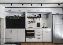 Gorgeous-contemporary-kitchen-with-white-Formica-finish-and-a-black-stripe-217x155
