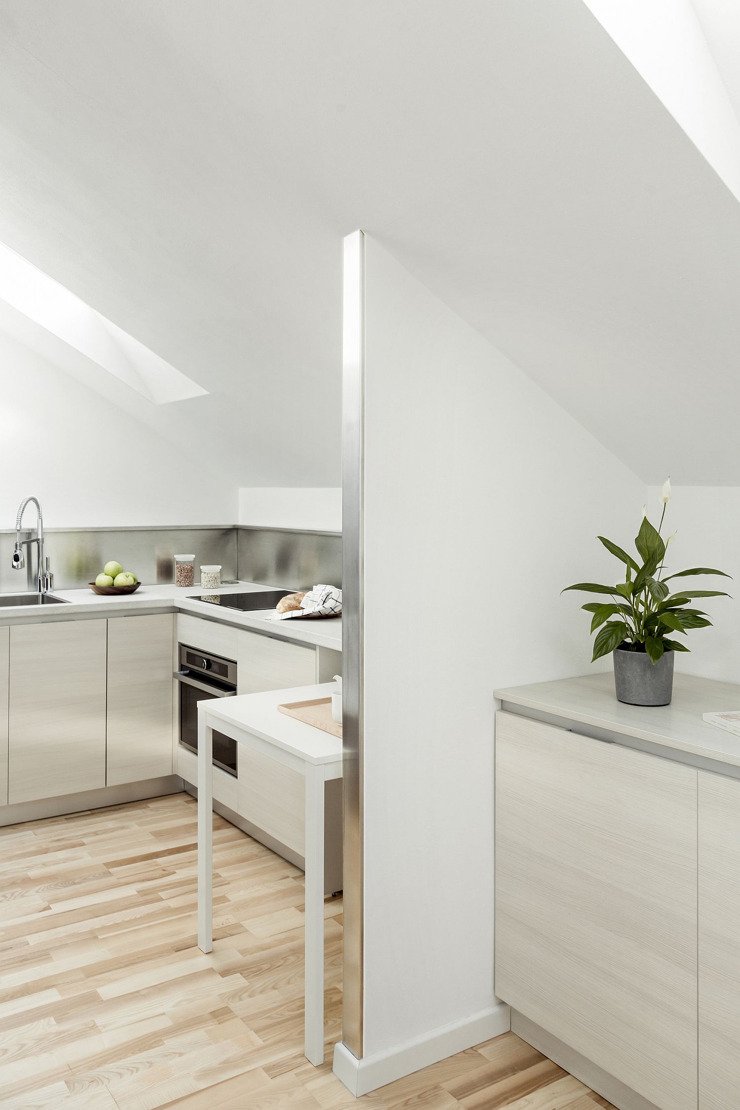 Kitchen-with-skylights-is-washed-in-plenty-of-natural-light