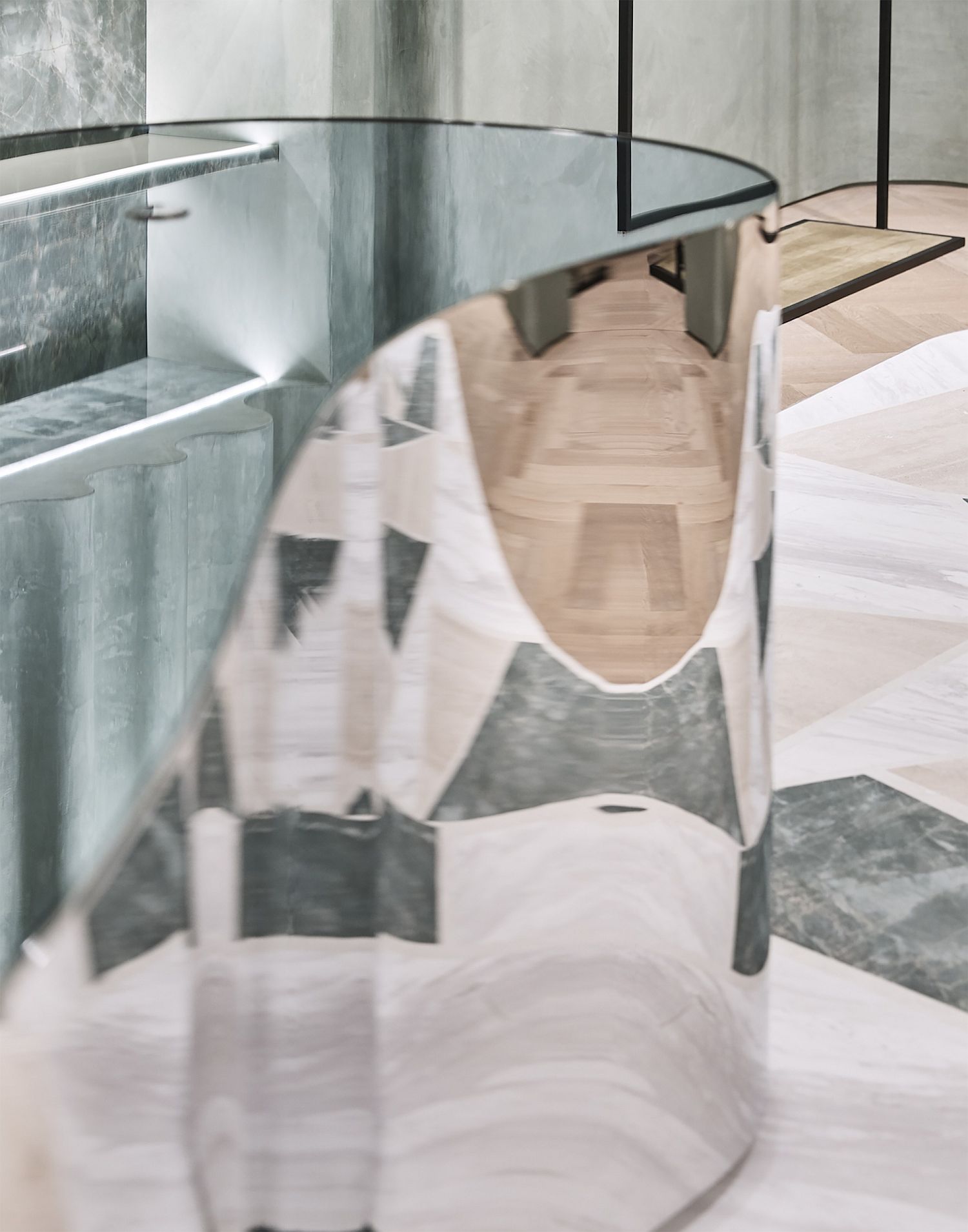 Mirrored finishes reflect the beauty of the tiles