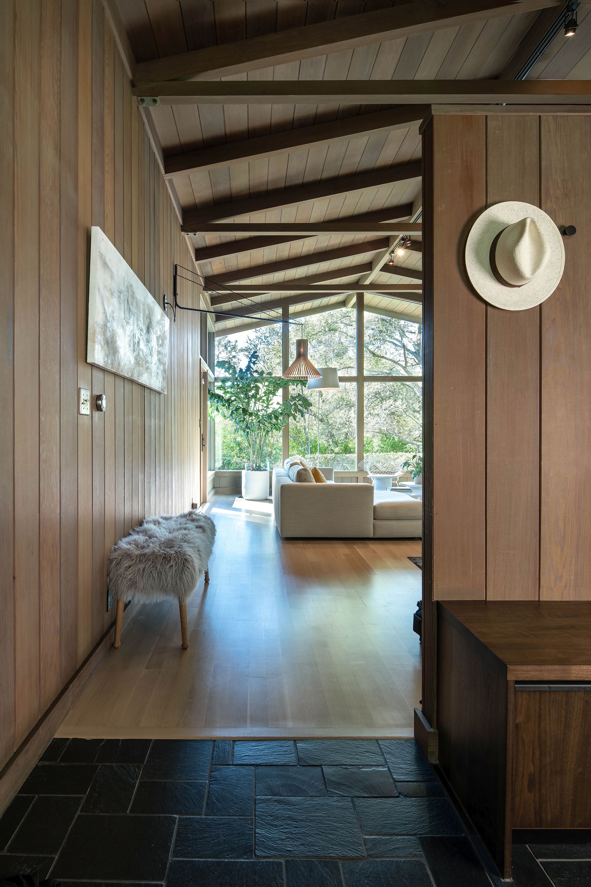 New Oak flooring inside the house makes a big visual difference to the setting