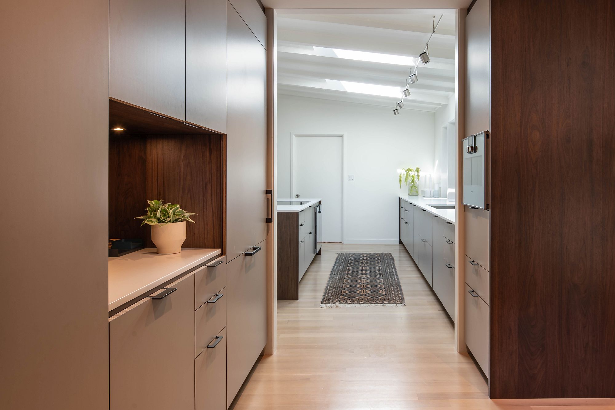 Skylights and new floor plan give the kitchen a more spacious vibe