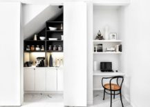 Sleek-and-stylish-contemporary-kitchen-in-white-with-smart-little-work-nook-next-to-it-217x155