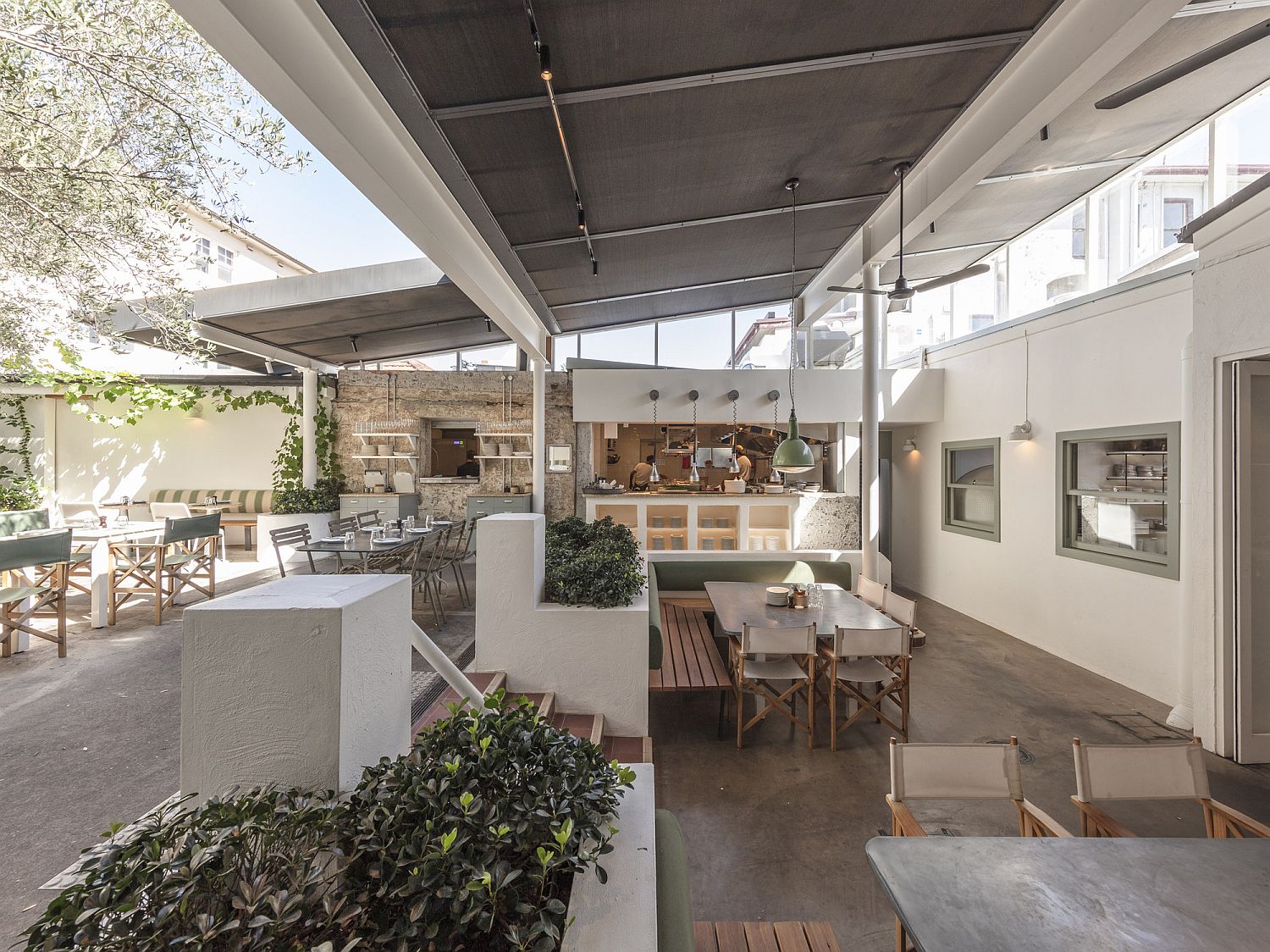 Totti’s courtyard adds greenery to the setting