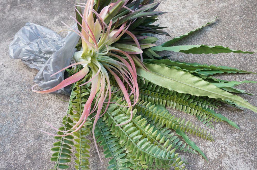 bouquet of faux flowers