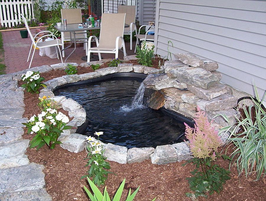 Backyard DIY pond on the cheap with a lovely waterfall included