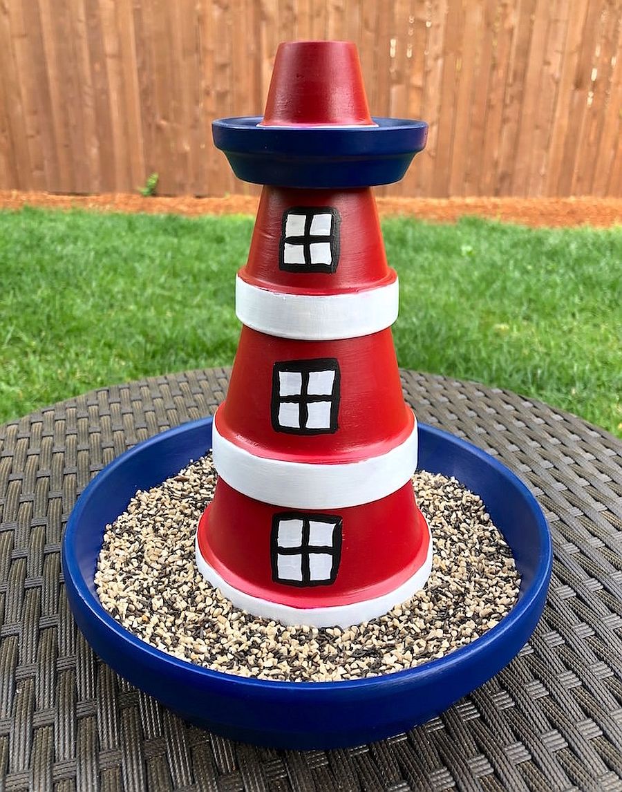 Colorful-and-charming-lighthouse-bird-feeder-from-Mod-Pdge-Rocks