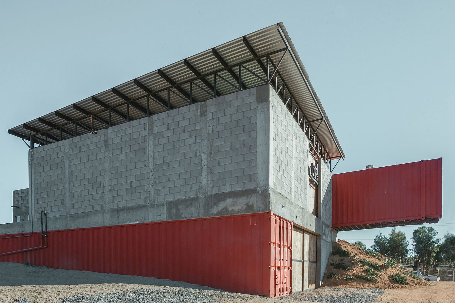 Concrete and stainless steel exterior of the wine house is a showstopper