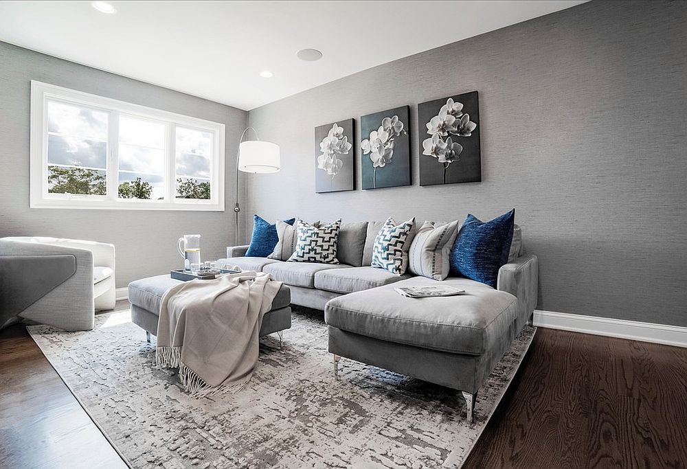 chic living room gray sectional