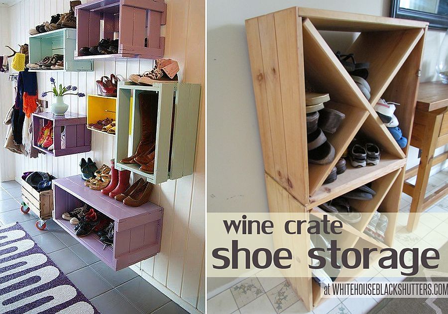 Crates-and-boxes-create-a-smart-shoe-storage-space-that-is-also-eye-catching