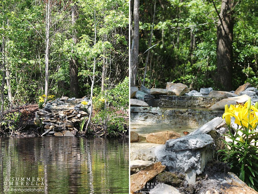 DIY pond waterfall built on a budget