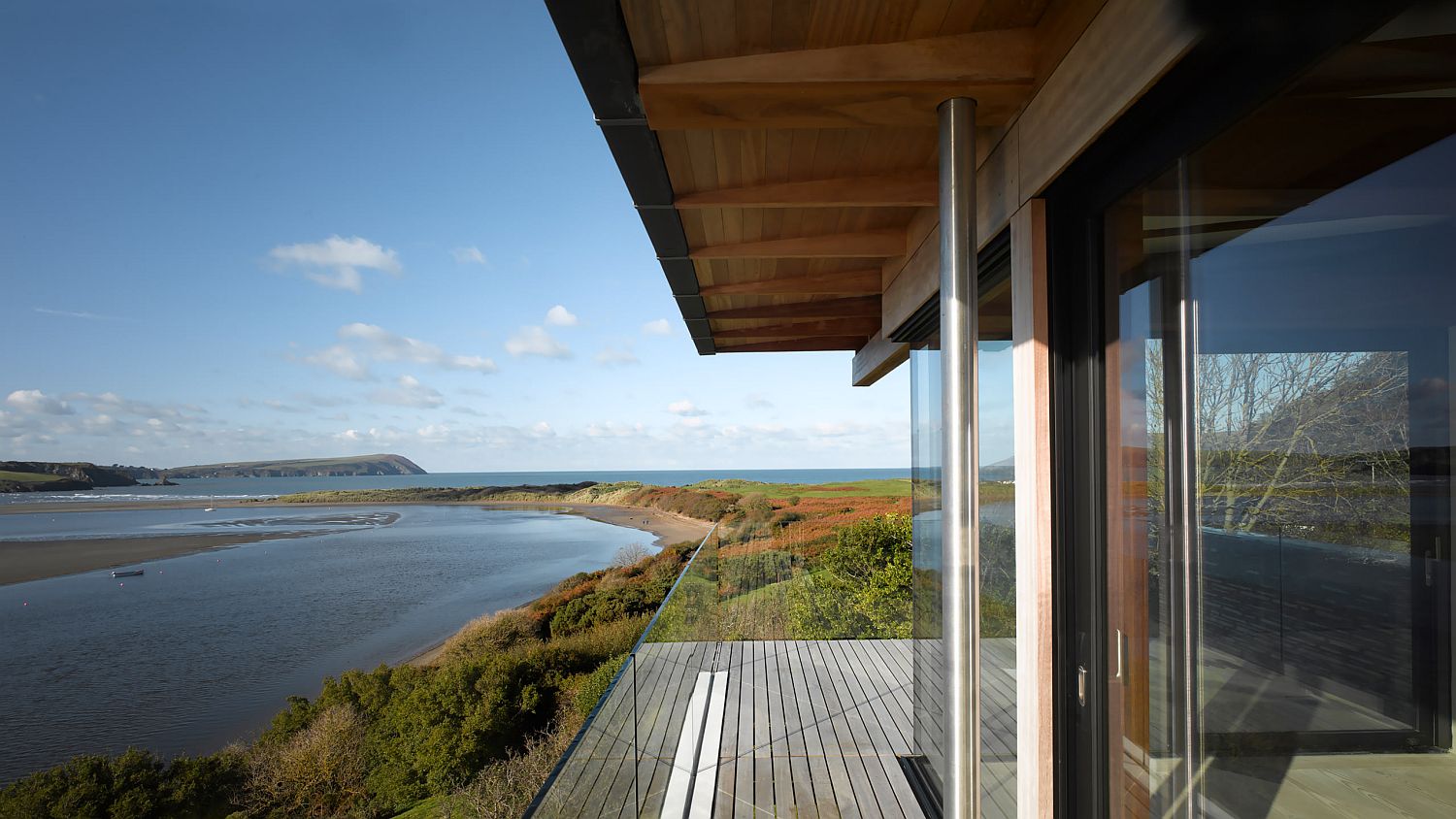 Deck of the house offers unabated views of the landscape