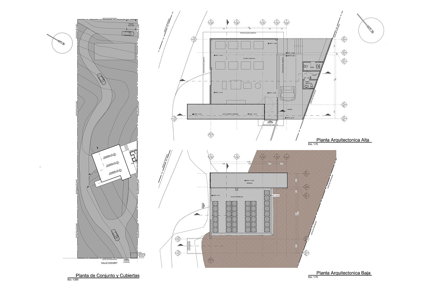 Design plan of modern Wine House in Mexico