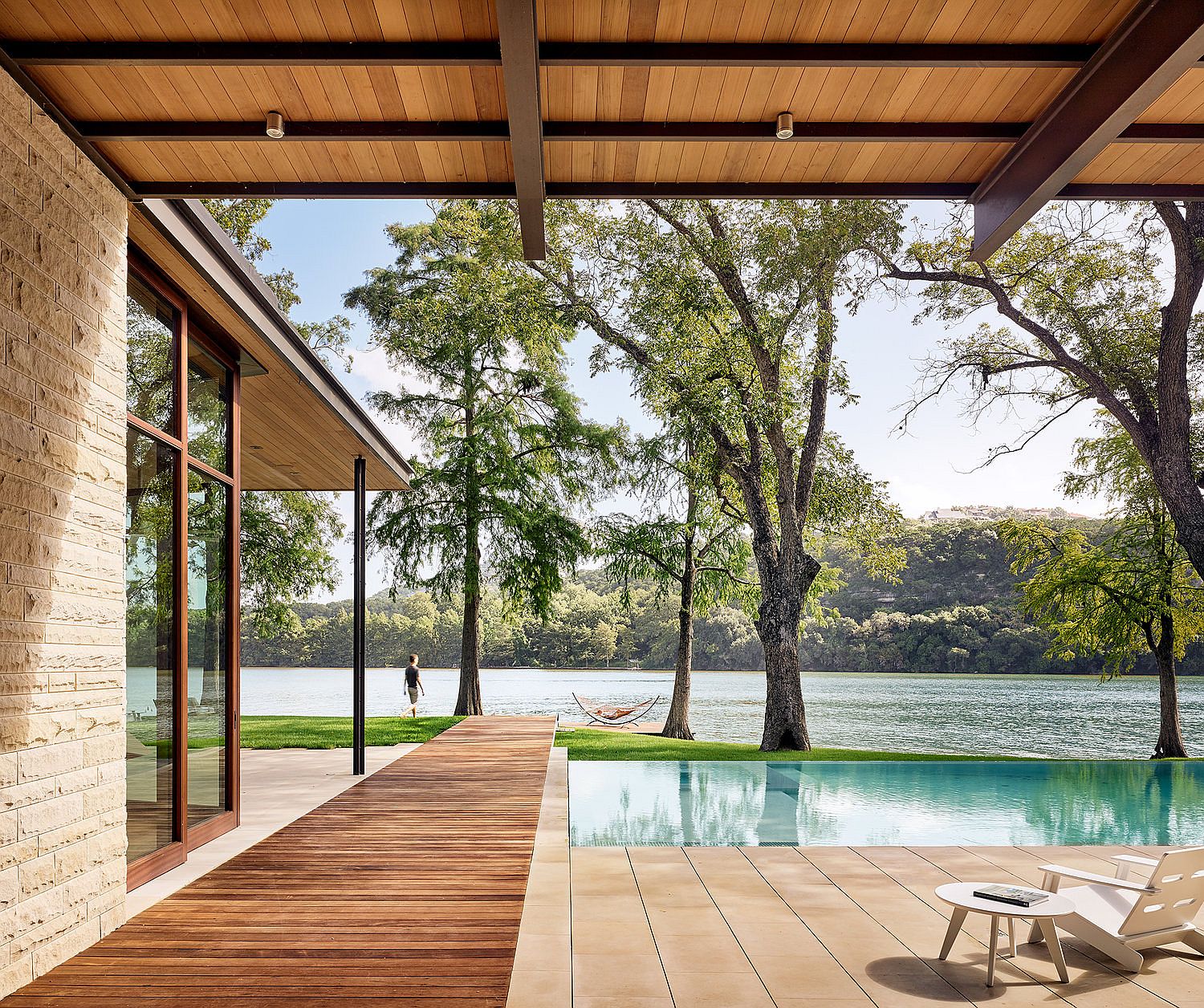 Fabulous views of the lake from the house and its sweeping deck