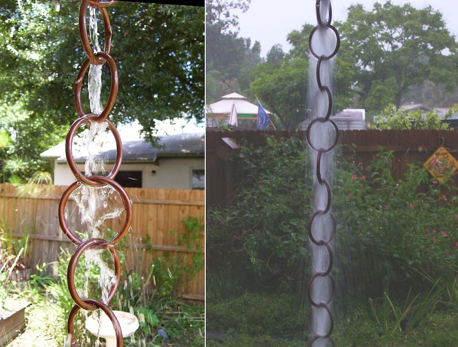 Gorgeously-crafted-DIY-copper-rain-chain-for-a-fun-garden