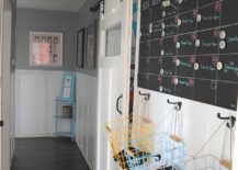 Hallway-DIY-shoe-organizer-with-a-chart-and-baskets-217x155