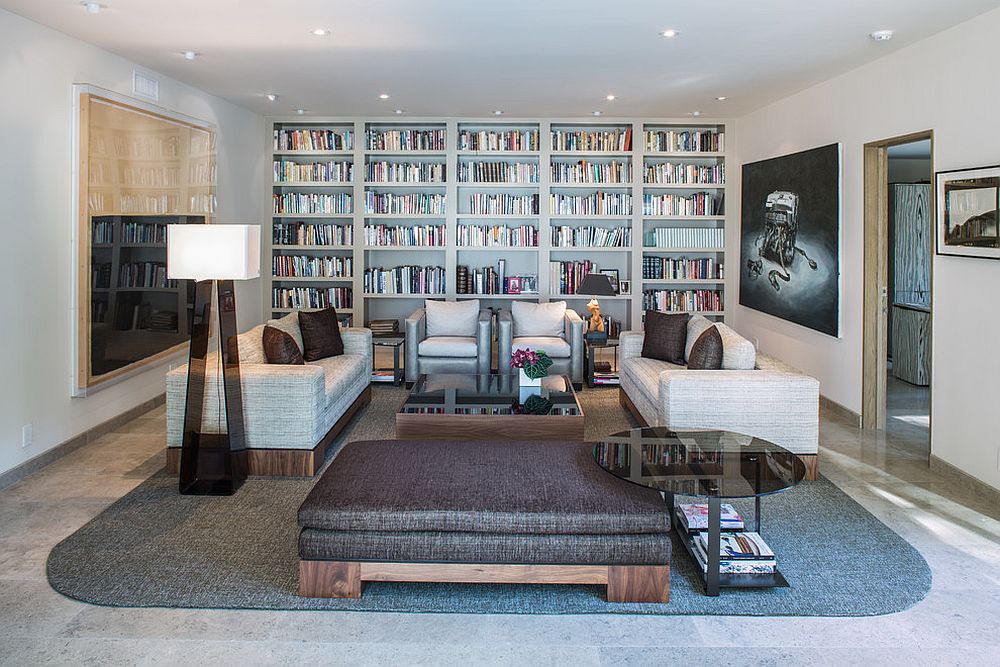 It is books that set the tone in this Hollywood Hills living room