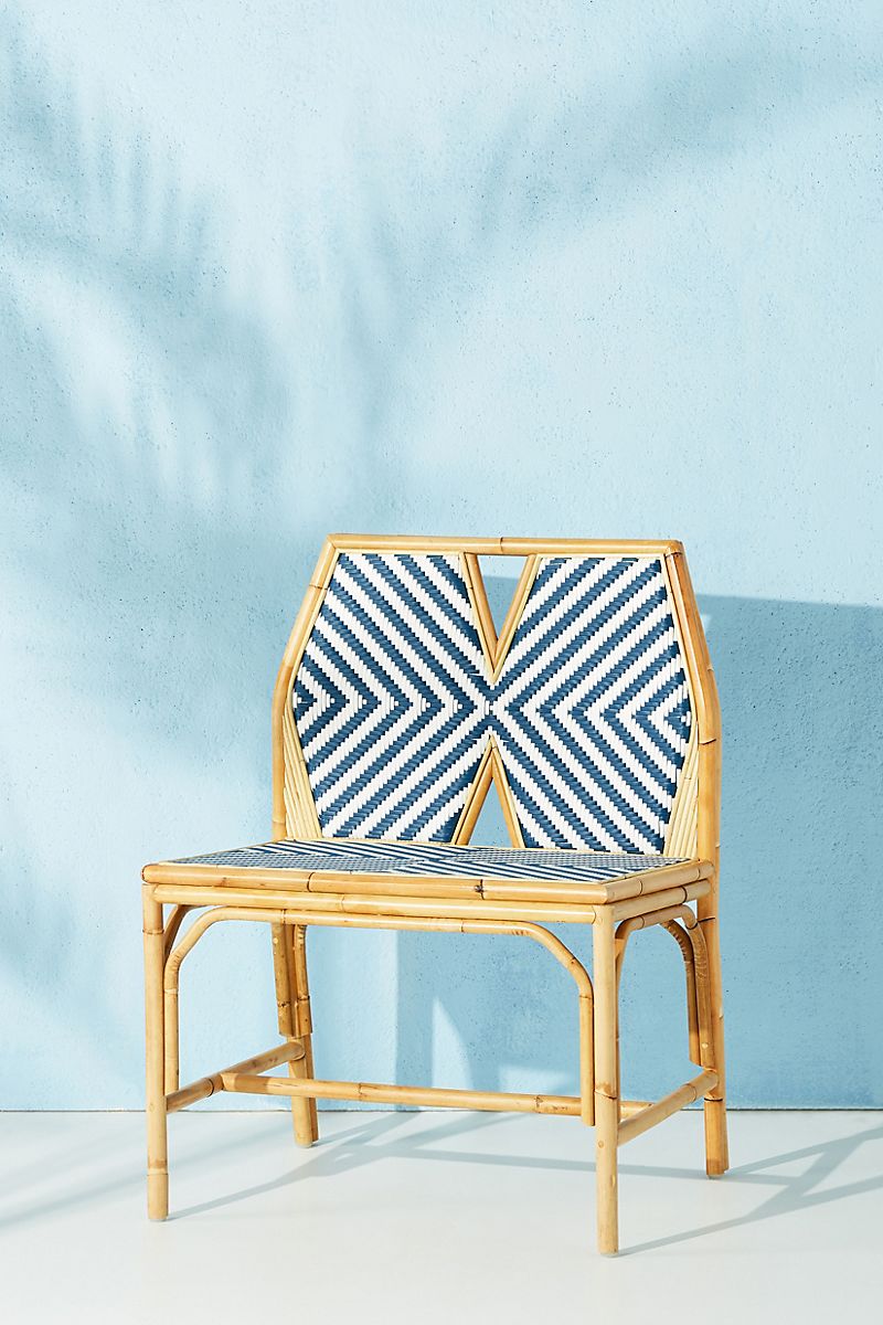 Jungalow outdoor chair in blue and white