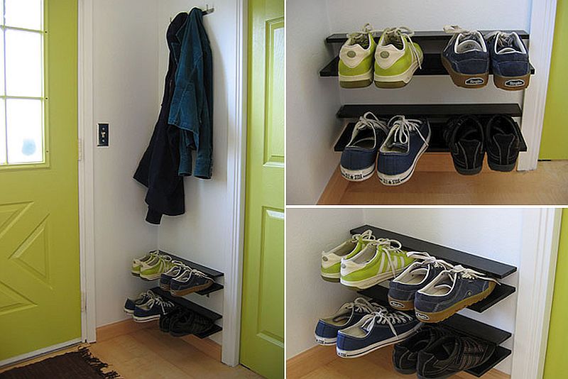 Small-and-simple-corner-shoe-rack-from-Not-Martha-saves-ample-space