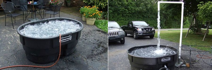 Small, single-person homemade hot tub on a budget