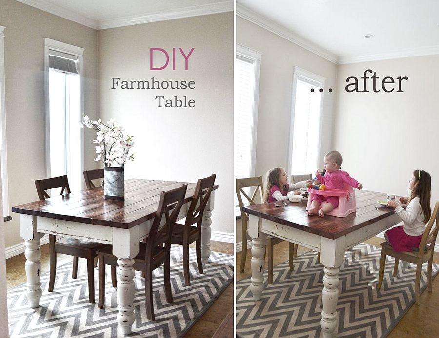 Awesome DIY farmhouse style dining table