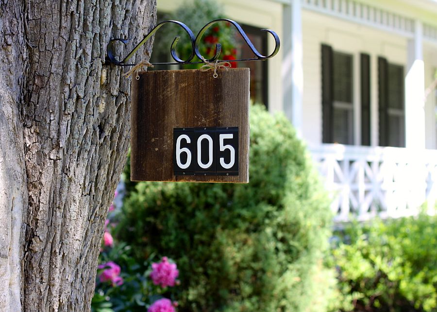 Barn wood house number sign DIY