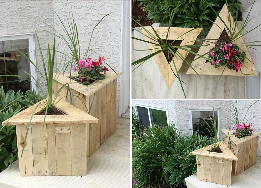 Chic DIY triangular planters idea