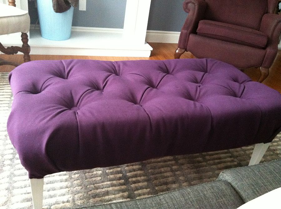 Chic purple DIY Ottoman idea for contemporary home