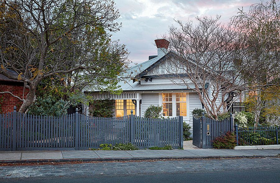Classic street facade of the Melbourne home with modern makeover