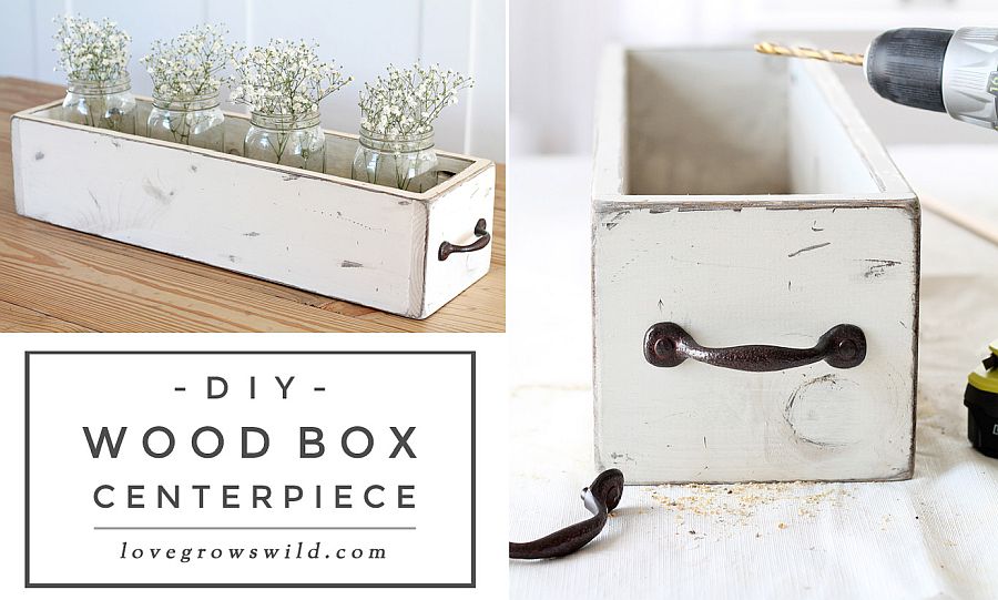 Classy DIY Wood Box centepiece