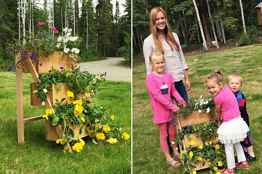 Craft-your-own-Cedar-Tiered-Flower-Planter