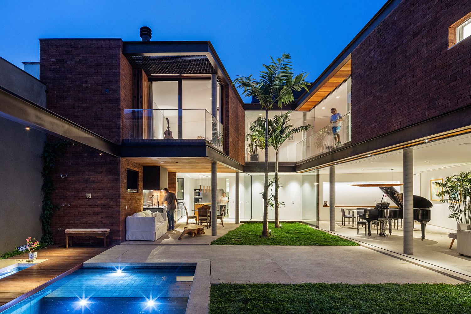 Dashing central courtyard and pool area of the RFC Residence