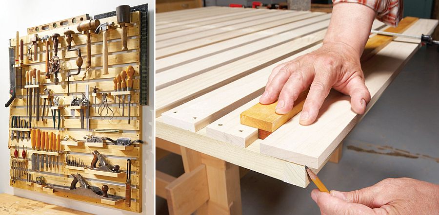 Easy-to-craft hold-everything tool rack in wood