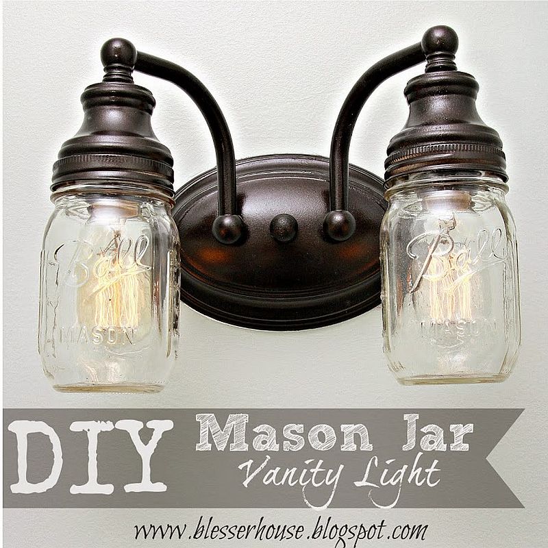 Fab DIY mason jar vanity lights with modern farmhouse vibe