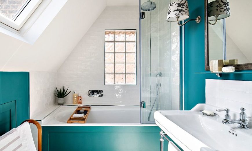 Cool Bathroom Color Trends For Summer, Teal And Gray Bathroom